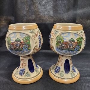 Ceramic kurhaus Wiesbaden festival wine goblets